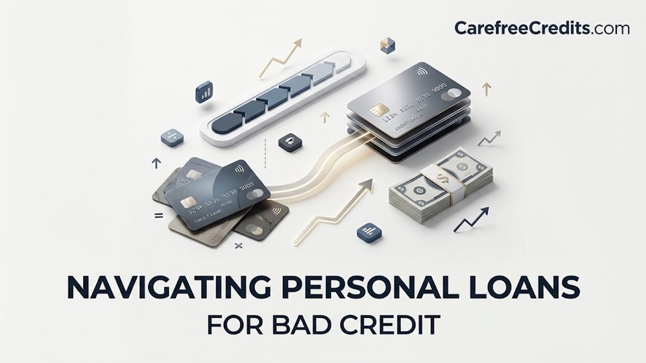 Personal loans for bad credit: credit cards turning into a loan with cash and a rising credit bar