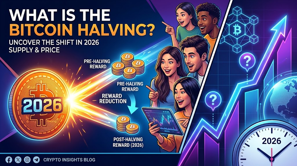 Bitcoin coin split in half symbolizing the Bitcoin halving